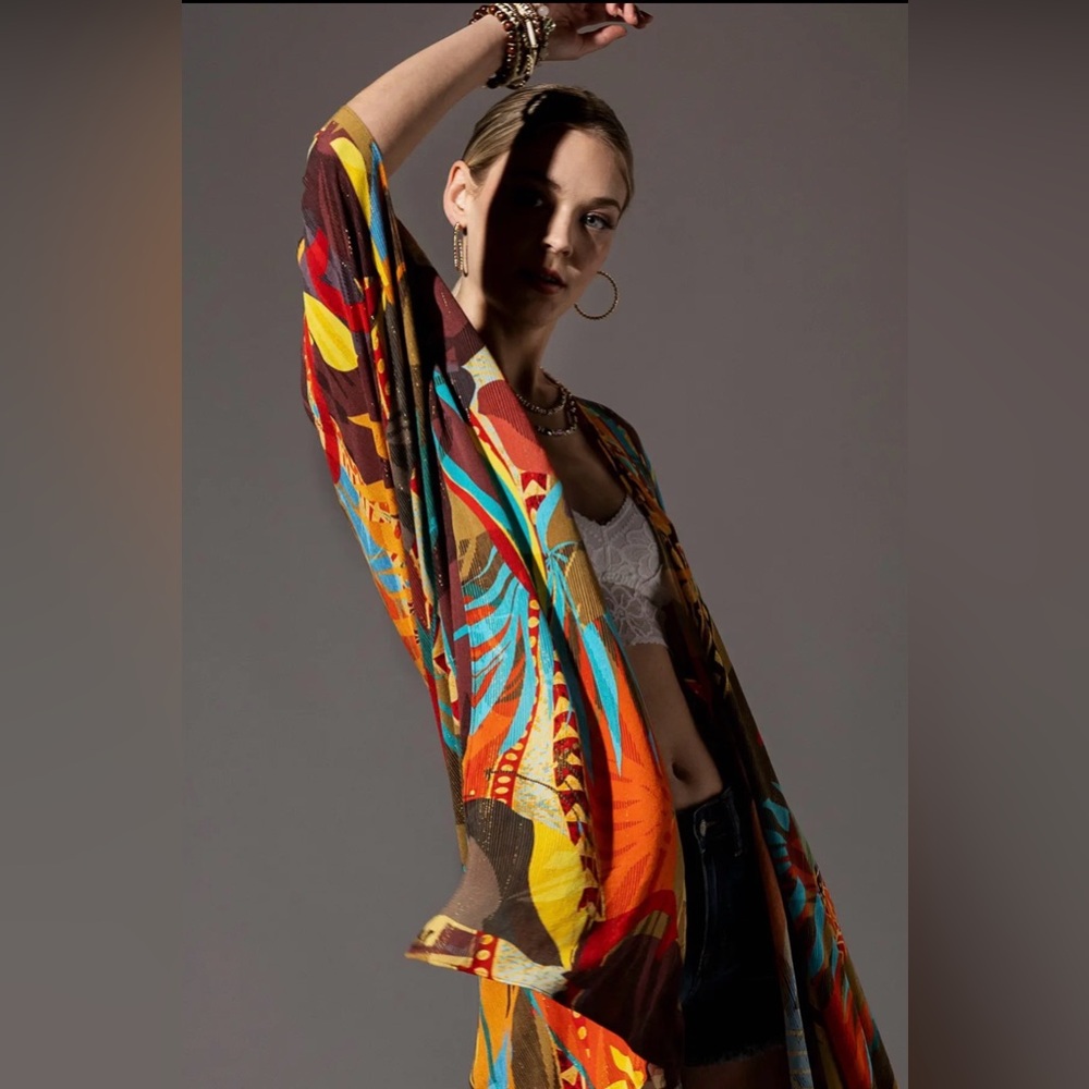 Jakarta Colorful Viscose Kimono - Picture 4 of 7